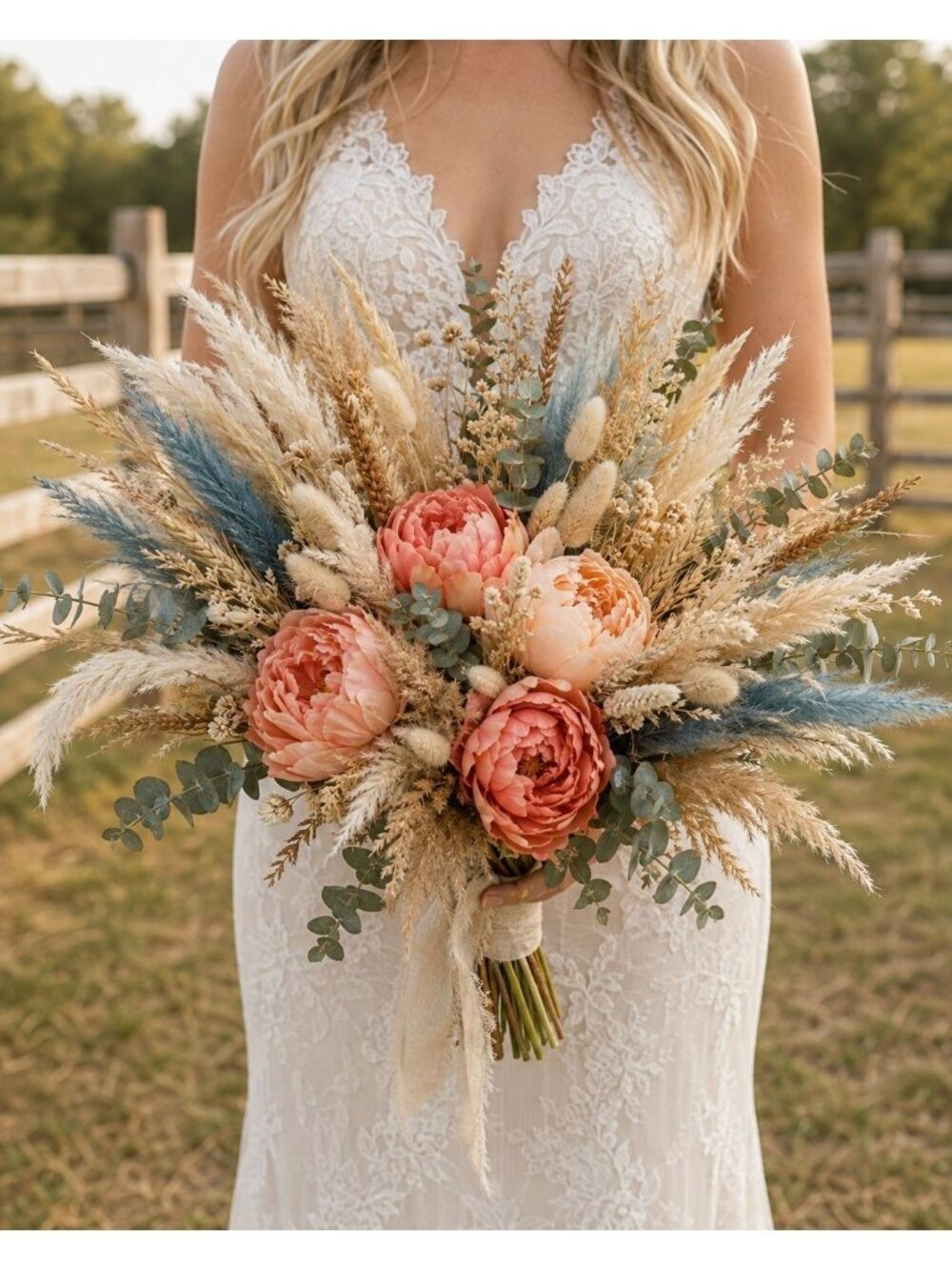 90 Stem Mixed Dried Grass Bundle, 16 Inch Neutral Vase Filler, Boho Wedding and - Picture 9 of 9